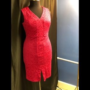 Pink knee length dress, size:14